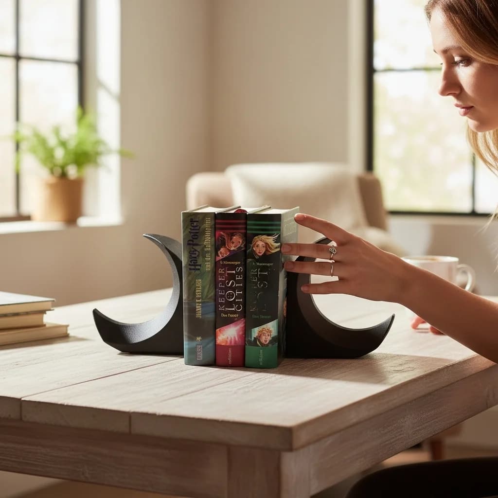 "Nox" Crescent Bookend 2