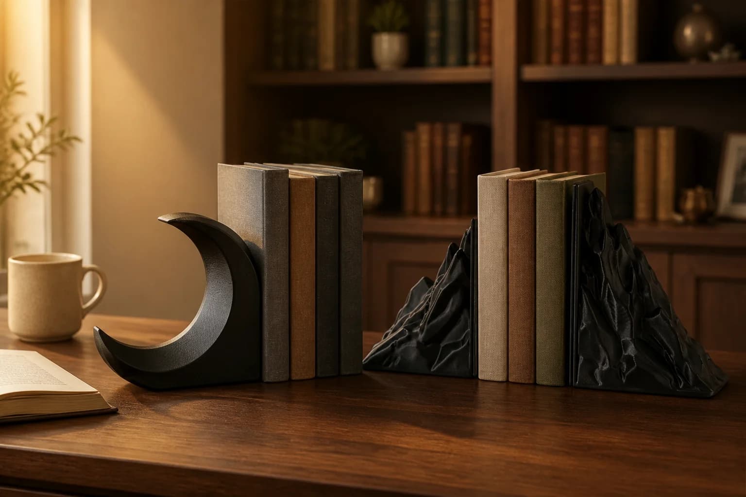 Nightscape · Mountain & Moon Bookends