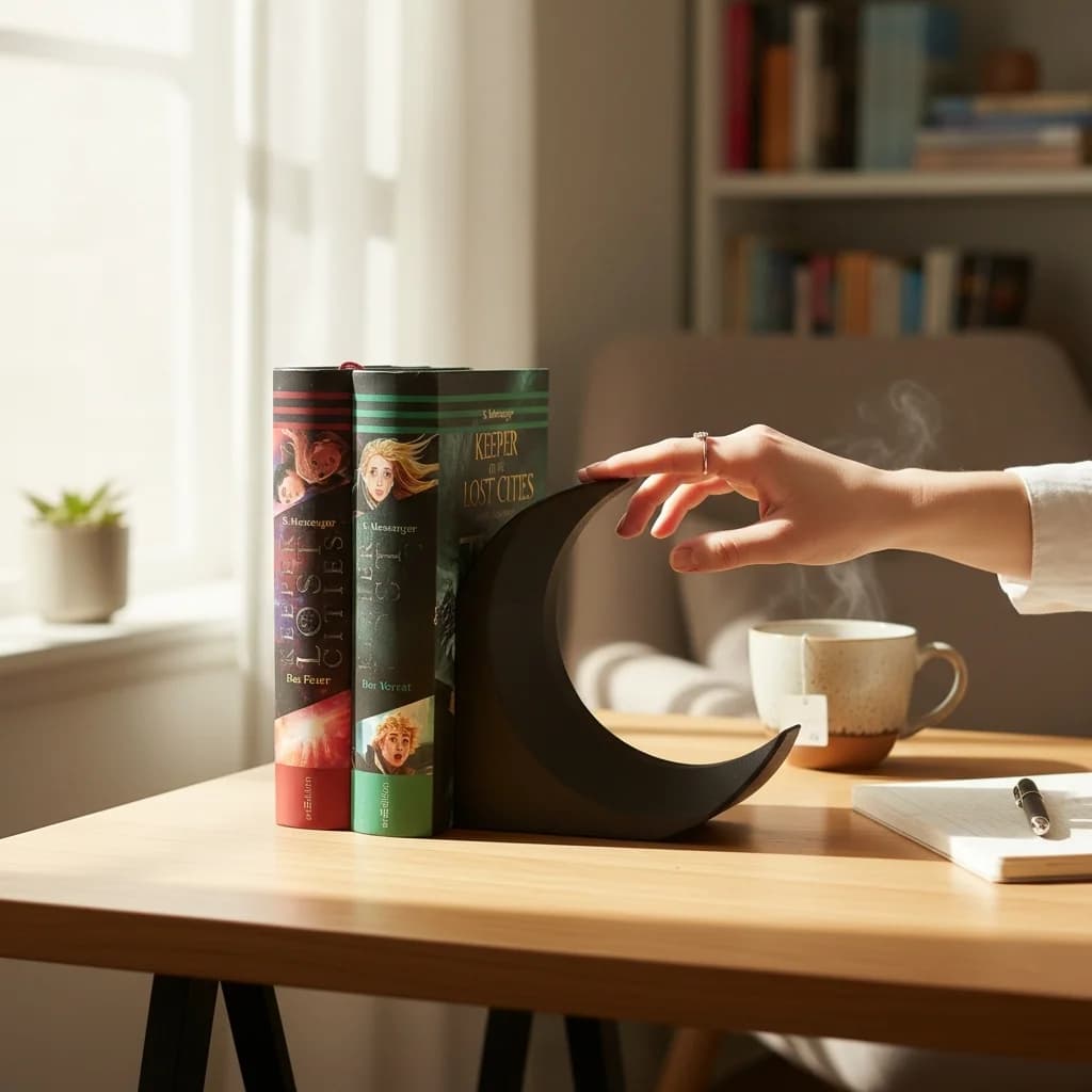 "Nox" Crescent Bookend 3