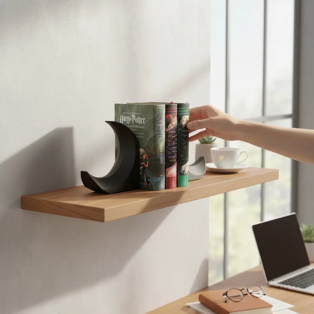 "Nox" Crescent Bookend